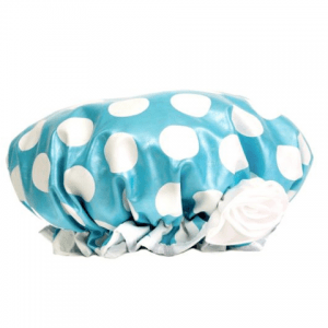 Bella Beauty Bath Diva Shower Cap Blue Polka Dot