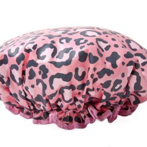 Bella Beauty Bath Diva Shower Cap Pink Leopard